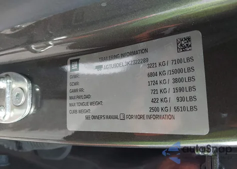 2019 GMC Sierra 1500 Slt из США, поврежденный, VIN 1GTU9DEL3KZ322289